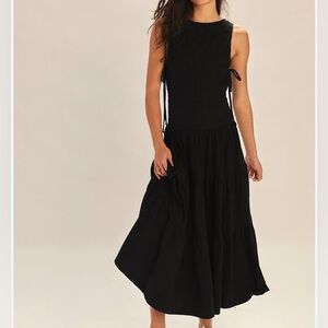 Free People Black Drop Waist Maxi Dress